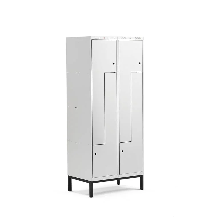 Z-locker CLASSIC, leg frame, 2 modules, 4 doors, 1940x800x550mm, grey