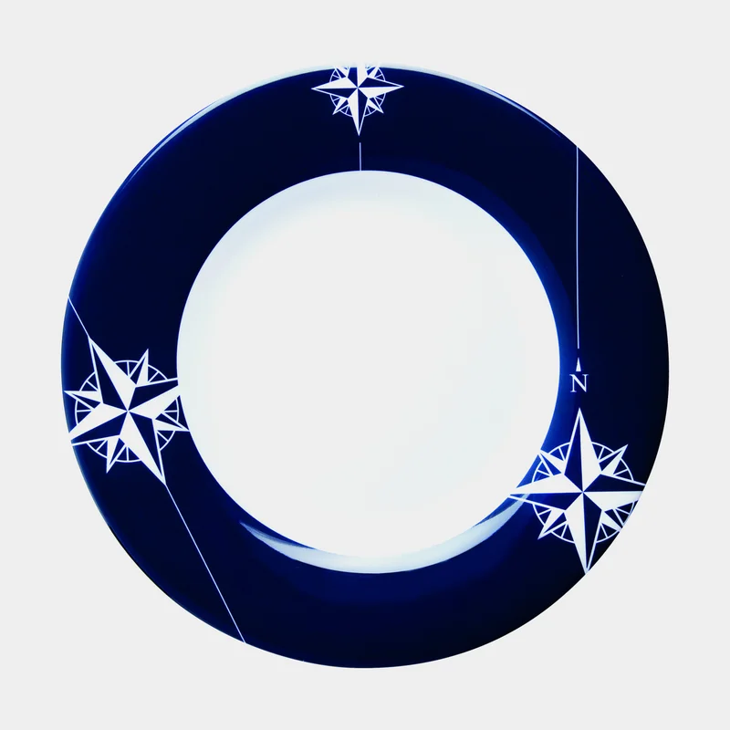 Melamine plates Marine Business Northwind, non-slip, white/blue, 25 cm, 6-pack