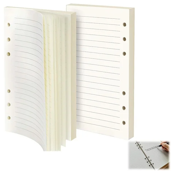 2-pack A5 Refill Sidor Linjerat Papper - 90 Ark A5 Refillblock för A5 Dagbok, 21 x 14.2 cm Lösa Refill Planeringsinlägg A5 Papper, A5 Linjerat