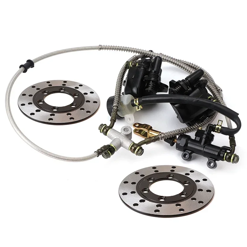 AliExpress - Fußbremse hinten hydraulisches Doppelscheibenbremssattelsystem mit Ölbecher für 150 cc 200 cc 250 cc ATV UTV Buggy Quad Dirt Bike Teile