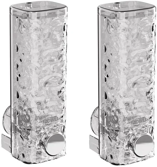 2-pack - 450 ml - 22,5 x 9,7 x 4 cm - Väggmonterad tvålpump - hålfri - Handtvålsdispenser med hotellschampo