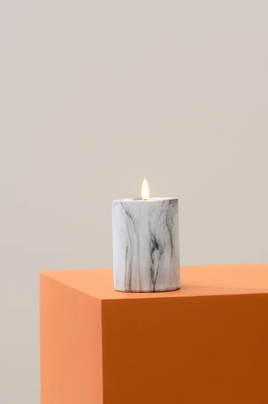 Jotex - Marble Kubbelys Led 12,5 Cm Grå - FLAMME - Kjøp LED-lys hos Jotex