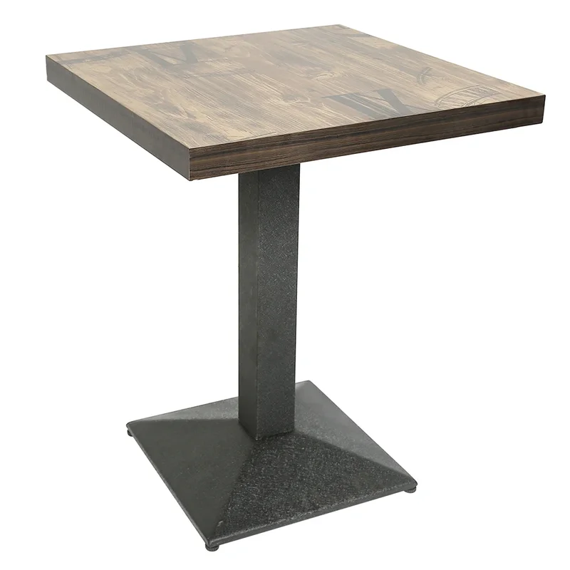 AliExpress - Table de bar, table à manger, table carrée industrielle rétro, 60×60×75 cm, table de cuisine en planche de bois + pieds en fer