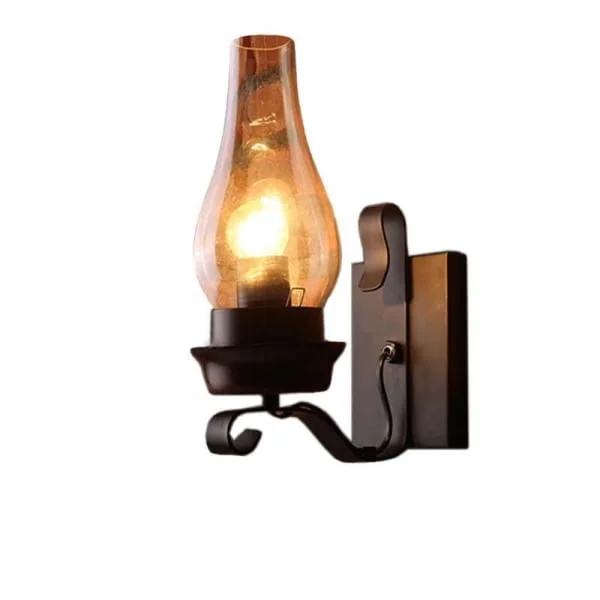 Retro Rustik Nordisk Glas Vägglampa Sovrum Sänglampa Vintage Industriell Vägglampa