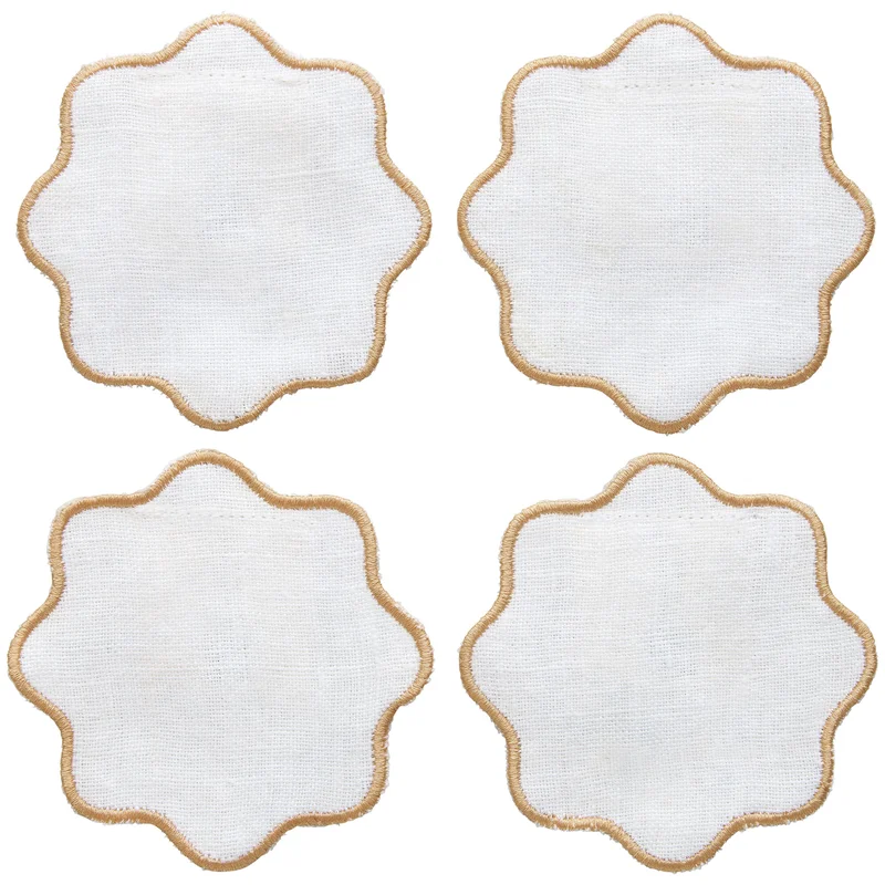 Decotique La Tavola glasunderlägg 4-pack, vit/beige | Dukning & Servering > Brickor & Underlägg > Glasunderlägg | Bagaren och Kocken
