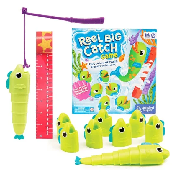 Preschool Math Game for 4-Year-Olds, Who Can Catch the Longest Fish Game, Preschool Learning Activities, Fishing and Counting Game for Kids (bt)