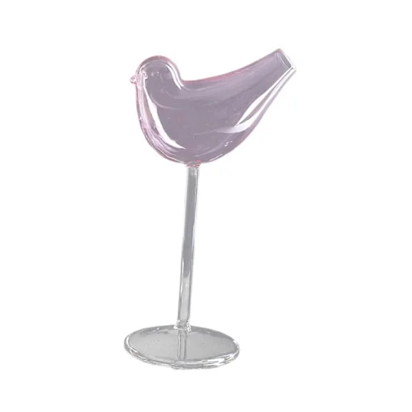 Luova lintu -design cocktail-lasi samppanjalasi tupaantuliaislahjoiksi