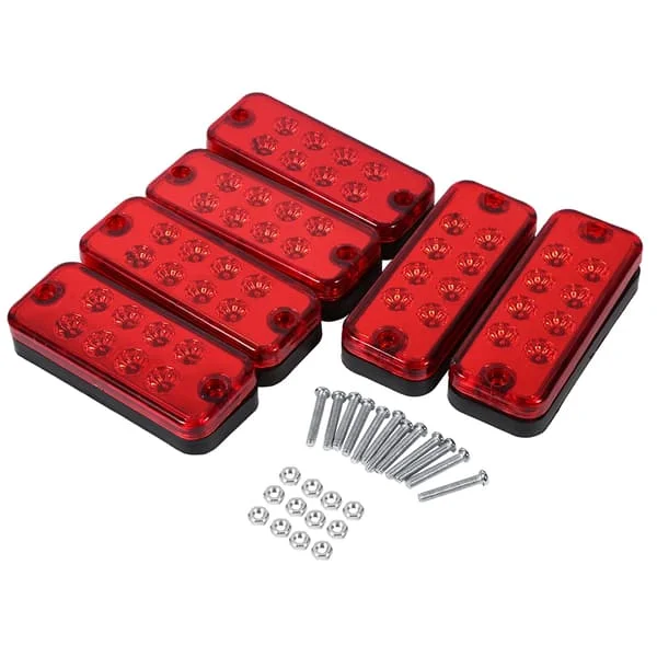 6 stk 8 LED markeringslys sidemarkeringslys indikatorlampe lastebil henger lastebil rød