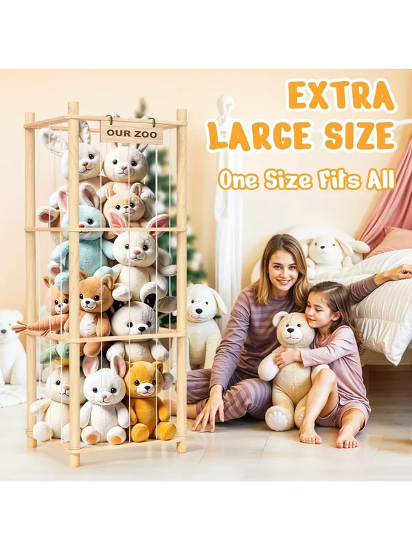 AliExpress - Aufbewahrung und Organizer für Kuscheltiere, Niedlicher Holz-Zoo-Spielzeughalter für Kinderzimmer, Spielzimmer, Schlafzimmer und 