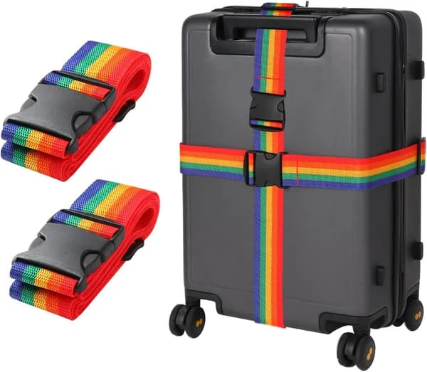 Justerbare Bagasjeremmer med Elastisk Belte Spenne Krossbagasje Reise Stropp for Koffert Bagasje Klips for Reisekoffert Bagasjerem