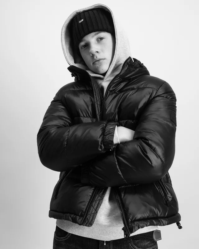 Lexington Milo Down Puffer Jacket Zwart Jassen Jongens - Kids Brand Store