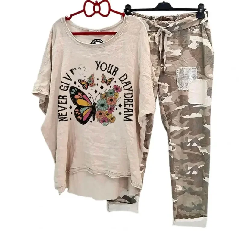 AliExpress - Damen Baumwoll mischung Anzug Damen Sommer lässig bedruckte Sportswear Set leichte Baumwoll mischung Outfit für modische