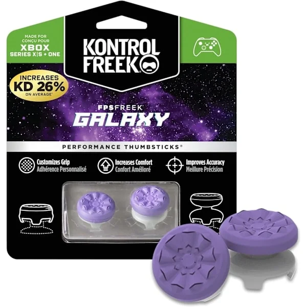 FPS Freek Galaxy Lila för Xbox One och Xbox Series X-handkontroll | 2 prestandatummar | 1 hög, 1 medelhög
