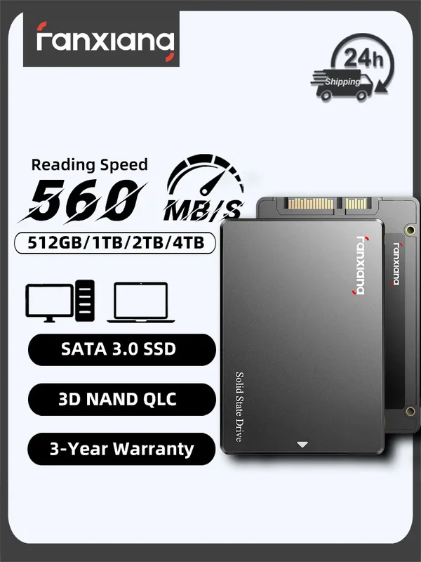 AliExpress - Fanxiang S101Q 2,5-Zoll-SATA-SSD 560 MB/s Interne SSD 512 GB 1 TB 2 TB 4 TB Festplatte Interne Solid-State-Drive für Desktop-PC und 