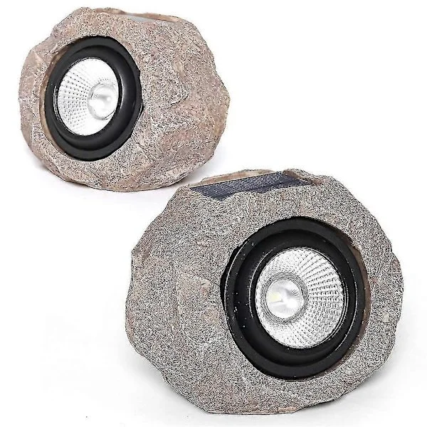 2 stk. solcellelamper utendørs dekorative, supersterke solcelle spotter hagelys, solcelle steinlamper, IP6