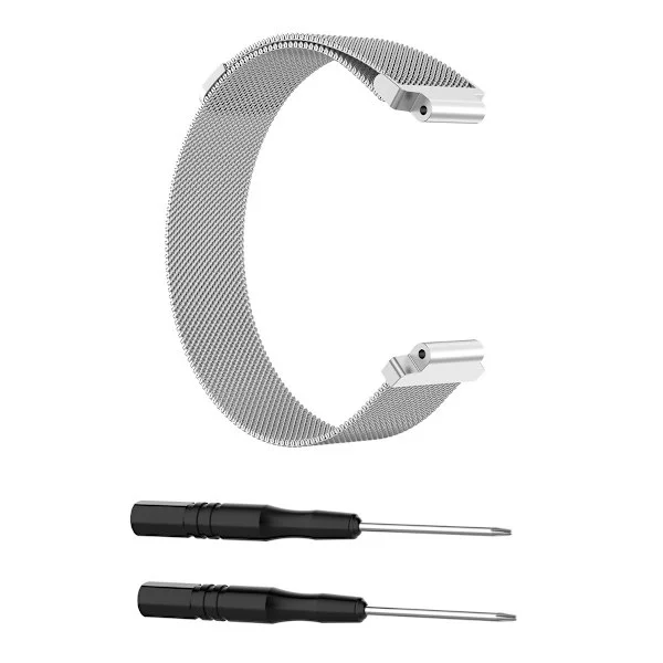 Milanese mesh-armband Small för Garmin-smartklockor, 316L rostfritt stål, kompatibelt med Garmin Forerunner 235, andningsbart och justerbart Silver