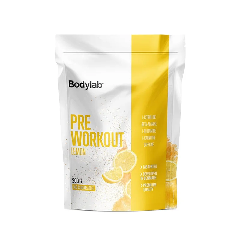 Spar 25% • Køb 2, Bodylab Preworkout Lemon 200 g, Sport & Velvære, Protein & Energi, Aminosyre