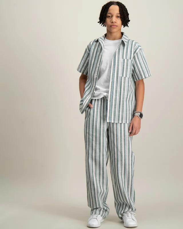 Grunt Anderlecht Stripe Pants Zielony Spodnie Chłopiec - Kids Brand Store