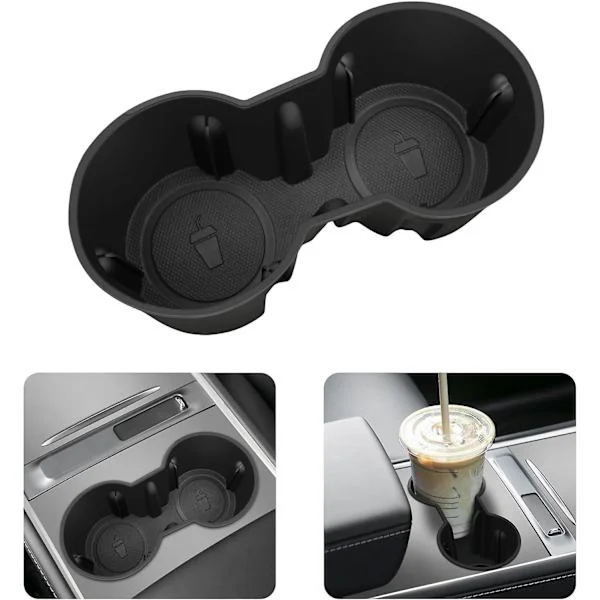 Tesla Model 3 Y 2021 2022 2023 Center Console Skridsikker Silikone Kopholder til Bil, Tesla Model Y Kopholder Tesla Model 3 Kopholder, Tesla Model Y/3