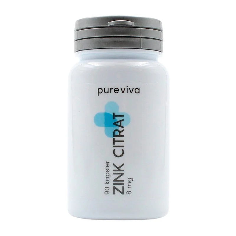 Pureviva Zink Citrat (8 mg) 90 kaps., Helse & Madvarer, Mineraler, Zink