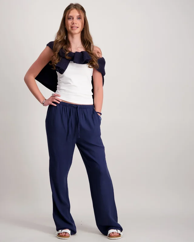 RYVLS Hailey Linen Pants Blå Byxor Tjej - Kids Brand Store