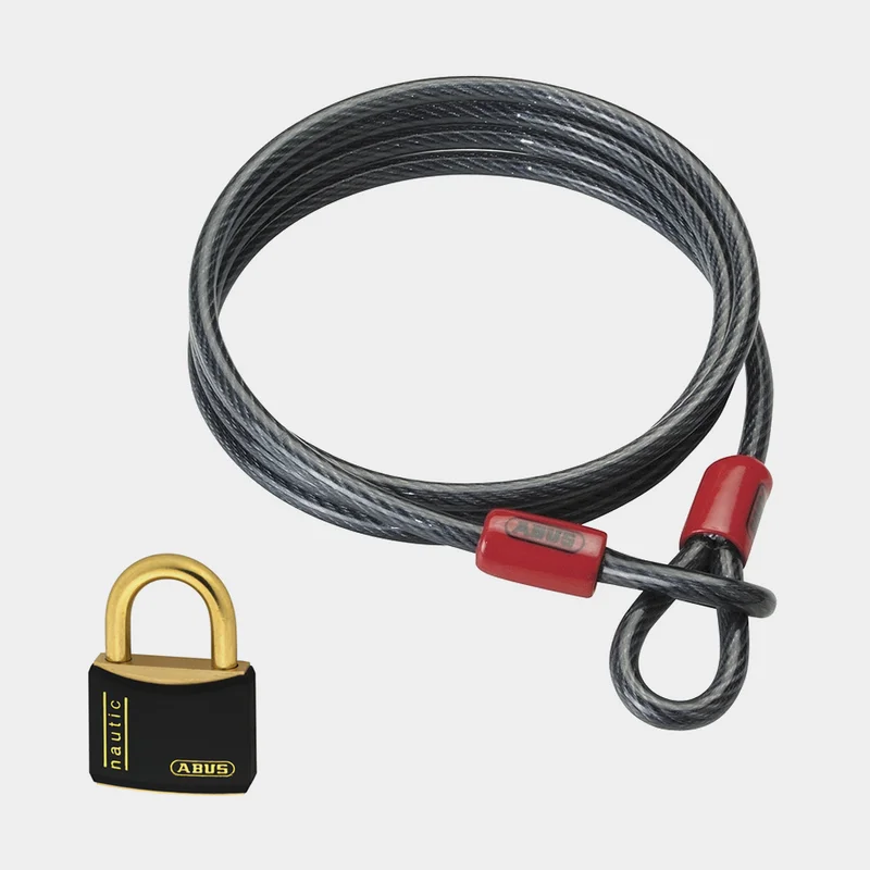 Låspaket med låsvajer ABUS Cobra (200 cm x Ø8 mm) & hänglås ABUS T84MB/40 (40 mm x Ø6.5 mm)