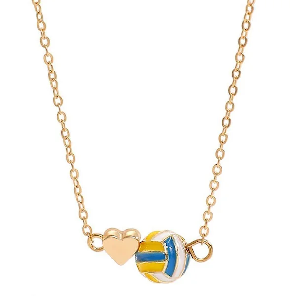 Sportsball- og hjerteanhengskjede, basketball fotball volleyball choker, vennskapssmykker for kvinner