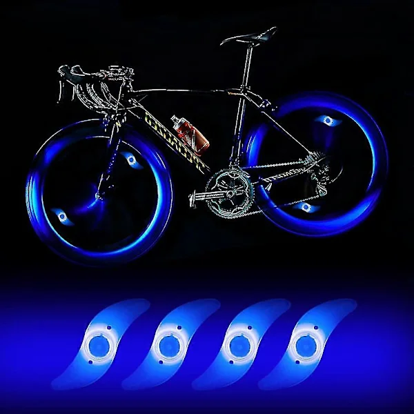 4 X LED Cykelhjul Lampa, Vattentät LED Cykelhjul Lampa Med 3 Blinkande Lägen LED Cykelhjul Lampa För Vuxen Och Barncykel - Röd (FMY)