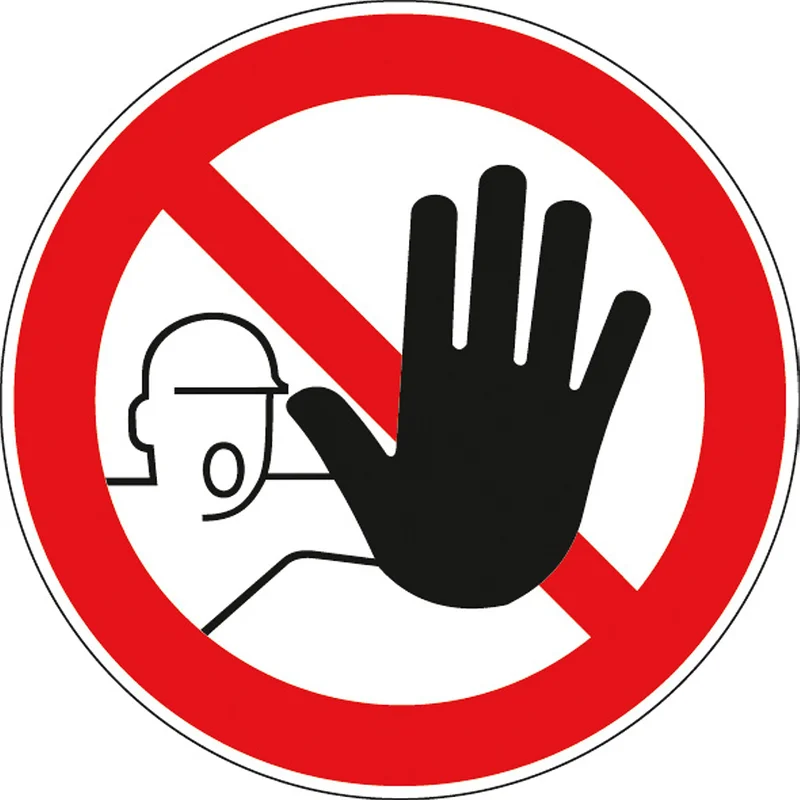No unauthorised access sign, aluminium, Ø 200 mm