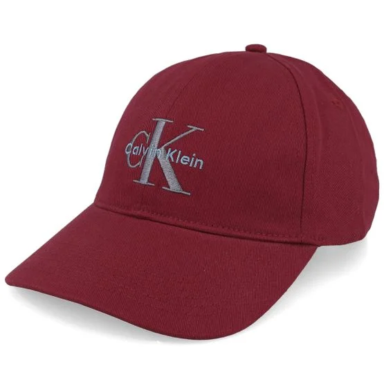Calvin Klein - Red unconstructed Czapka Z Daszkiem - Monologo Embroidery Cap Renaissance Red Dad Cap @ Hatstore