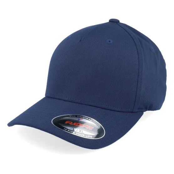 Flexfit - Blå flexfit Caps - A-Frame Navy Stretch Fit @ Hatstore