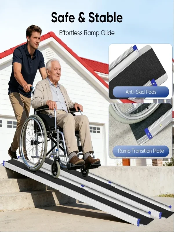 AliExpress - 2er-Set Rollstuhlrampe, tragbar, ausziehbar, für Elektrofahrzeuge, Transportboxen, Trolleys, Treppen, Laderampe