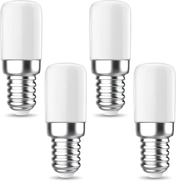 Kylskåpslampa LED 1,5 W, E14 Kylskåpslampa, Varmvit 3000 K LED Kylskåpslampa 150 LM, Ersättning 15 W Kylskåpslampa för Symaskinslampa, 360° 