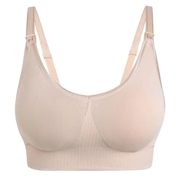 Mjuk justerbar trådlös bomulls-push-up amnings-bh - Vit L