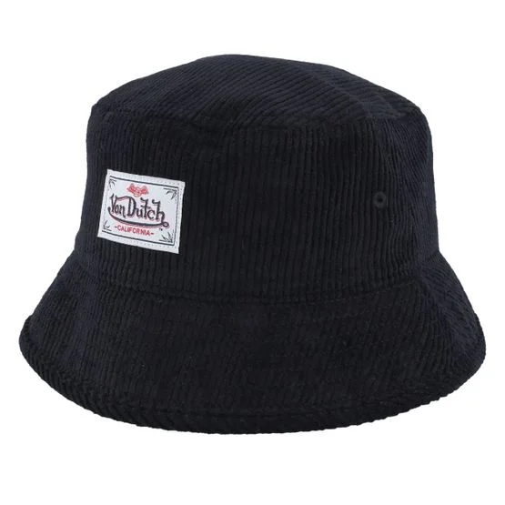 Von Dutch - Corduroy Manchester Black Bucket Bucket Black Hat - @ Hatstore