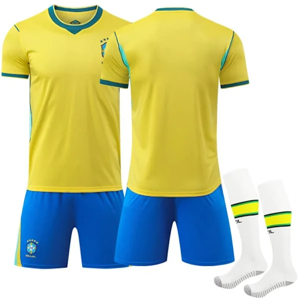VM 2026 Brazil Mens National Team Home Jersey for Kids and Adults with Socks No. 10 Neymar Jr 26 No.10 Neymar Jr