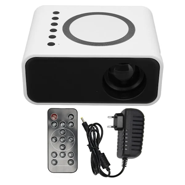 Mini Portabel 1080P Full HD LED-projektor Hemmabio Filmprojektor för iOS Android Laptop Vit EU-kontakt