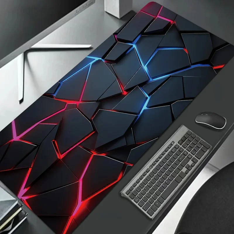 AliExpress - Grand tapis de souris de jeu 90x40 rouge bleu dégradé design antidérapant en caoutchouc bord cousu tapis de bureau de jeu clavier joueurs