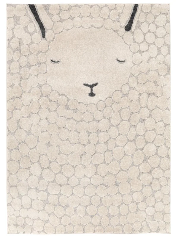 Kids Rug Animal Lollo Lamm Greige/Beige Small Oeko-Tex