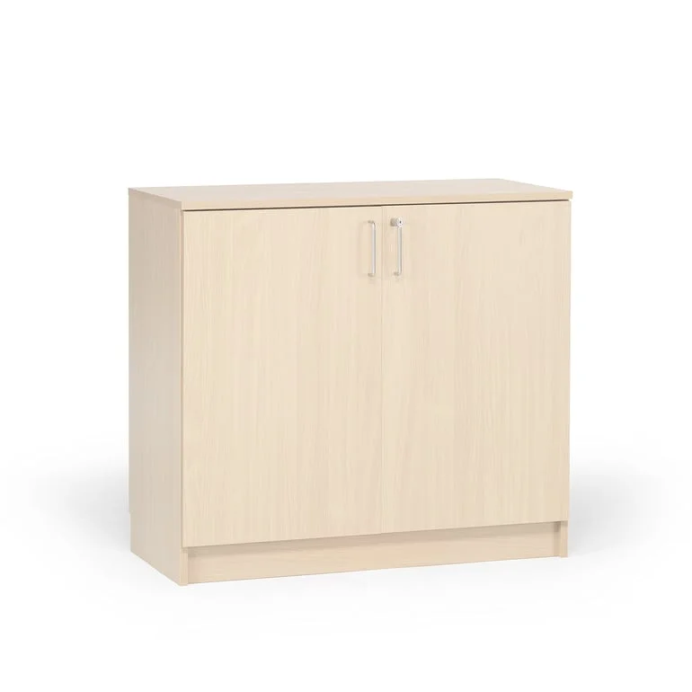 Wooden storage cabinet THEO, 900x1000x320 mm, lockable, birch