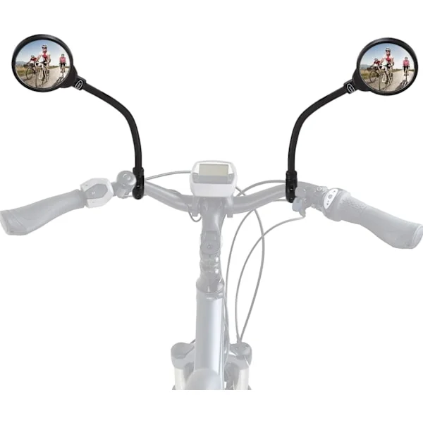 Sykkelbakspeil 360° Roterbart Sykkelbakspeil Justerbart for 22-32mm Styre HD Sikkerhetsspeil Konveks Speil for Terrengsykkel, Elsykkel, Moped (2 stk)