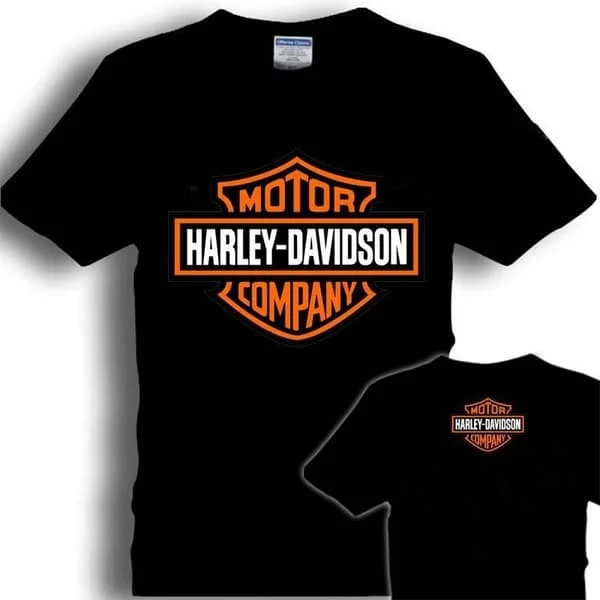 Varsity B&S lyhythihainen pyöreäkauluksinen T-paita - Musta Harley Davidson-ooo92