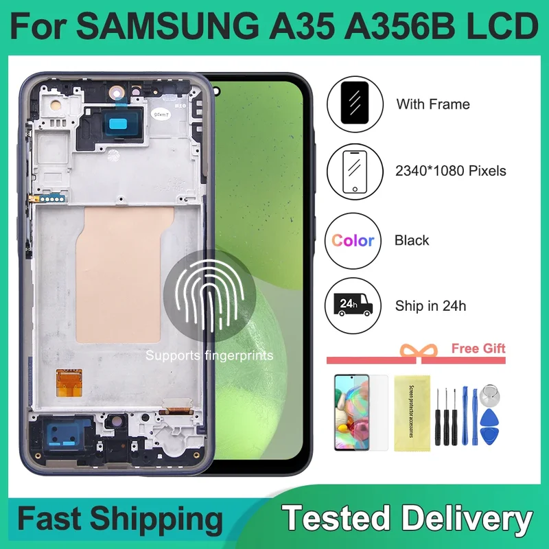 AliExpress - Écran tactile AMOLED pour Samsung A35 5G LCD avec cadre Compatible avec A35 A356B A356E/DS A356B/DS SM-A356U