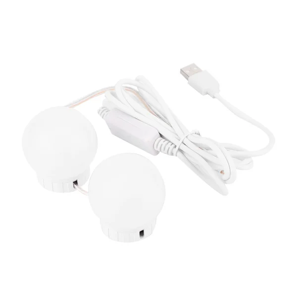 LED-lampa spegelljus smink USB touch-strömbrytare spegelljussats lins spotlight-lampor kit 2 lampor