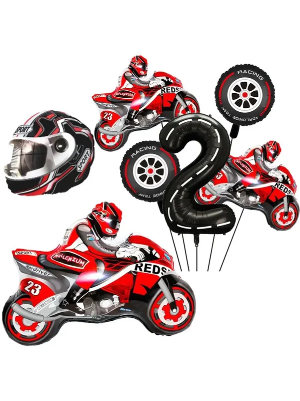 AliExpress - Décoration d'anniversaire de moto Ballon de moto casque de moto Ballon en aluminium pour garçon moto Globe course fournitures 