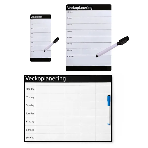 Magnetic Whiteboard for Weekly Planning. Incl. Whiteboard Pen with Eraser