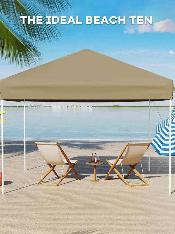 AliExpress - 10x10 FT Pop-Up-Faltzelt, Outdoor-Zelt mit 3 verstellbaren Höhen, einfach aufzubauendes Zelt mit 4 Sandsäcken und Tragetasche für Camping