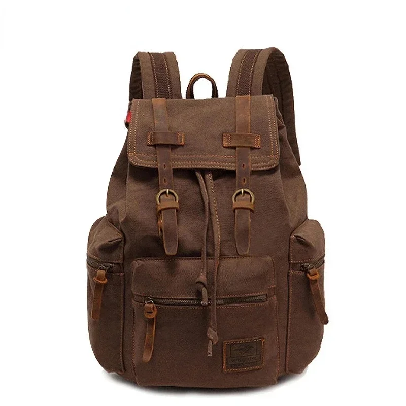 AliExpress - Leinwand Retro Herren Tasche Rucksack geeignet 14 Zoll Laptop Rucksack Vintage 36-55l verschleiß festen Rucksack Kaffee Drip shipping
