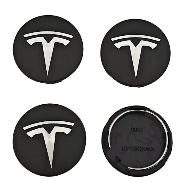 4-pack Tesla centrumkåpor - Hjulnavsemblem 56mm