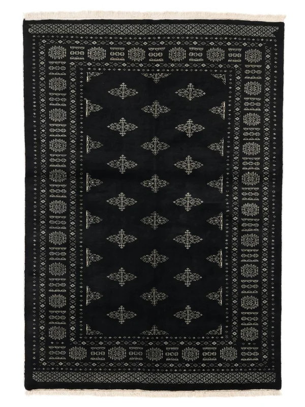 Käsinsolmittu Pakistan Bokhara 3Ply Matot 139X200 Villamatto Musta Pieni Matto